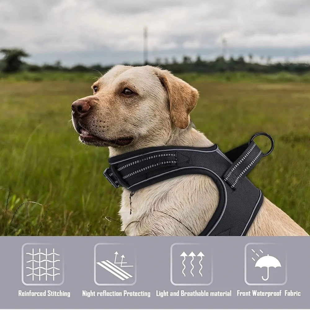 Medium Dog Harness, No Pull Vest Harnesses with Adjust Chest Steap,Reflective